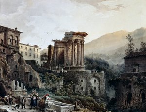 El Templo de Vesta en Tívoli, por Giovanni Migliara (1785-1837), Italia de Giovanni Migliara