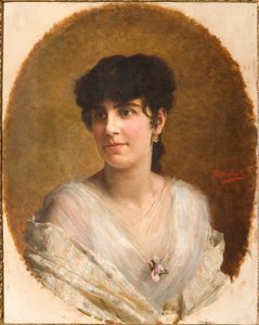 Rostro de niña (óleo sobre lienzo) de Giovanni Muzzioli
