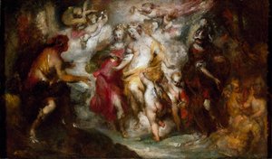 El juicio de París. Siglo XVII (pintura) de Giovanni Paolo Cervetto