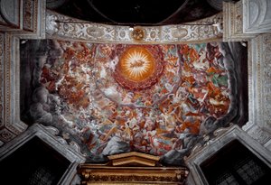 Ángeles en gloria. Cúpula decorada con frescos por Giovan Paolo Lomazzo (1538-1600) de Giovanni Paolo Lomazzo