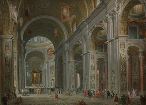 Interior de San Pedro, Roma, después de 1754