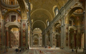 Interior de San Pedro, Roma de Giovanni Paolo Panini