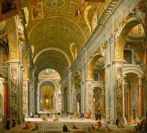 Interior de San Pedro, Roma de Giovanni Paolo Panini