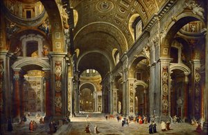 Cardenal Melchior de Polignac visitando la Basílica de San Pedro en Roma
