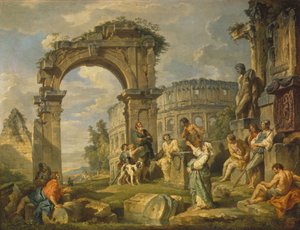 La Sibila de Cumas profetizó el nacimiento de Cristo, 1743 de Giovanni Paolo Pannini