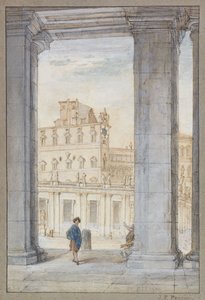 Vista de la Plaza de San Pedro bajo las columnas de Bernini, la Capilla Sixtina y el Palacio Papal al fondo de Giovanni Paolo Pannini