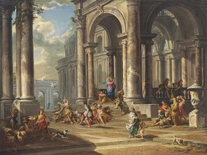 Cristo expulsando a los mercaderes del Templo de Giovanni Paolo Pannini