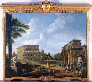 Coliseo y Arco de Constantino de Giovanni Paolo Pannini