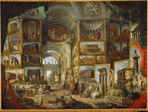 Galería de vistas de la antigua Roma, pintadas ... de Giovanni Paolo Pannini or Panini