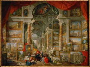 Galería de vistas de la Roma moderna ... de Giovanni Paolo Pannini or Panini