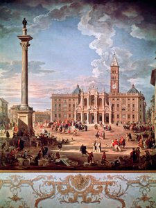 Piazza y Iglesia de Santa Maria Maggiore de Giovanni Paolo Pannini