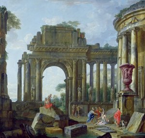 Ruinas romanas con el ciego Belisario