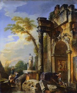 Ruinas de un arco triunfal en la Campagna romana