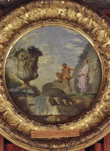 Ruinas con dos hombres de Giovanni Paolo Pannini