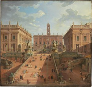 Vista del Campidoglio, Roma, 1750 de Giovanni Paolo Pannini