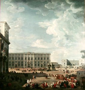 Vista de la Piazza del Quirinale, Roma de Giovanni Paolo Pannini