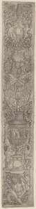 Panel de ornamento: Tritón y dos sátiros infantiles de Giovanni Pietro Birago and Zoan Andrea