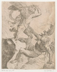 El Arcángel Miguel en batalla con el diablo