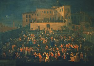 Fiesta de Mozzatore en el jardín del Palazzo Rospigliosi en 1740