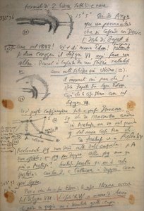 Manuscrito de Giovanni Schiaparelli (1835-1910) con notas sobre los estudios de Marte realizados entre 1888 y 1891 de Giovanni Schiaparelli