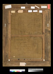 Reverso de la pintura El coro de la iglesia de Sant