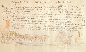 Boceto para la procesión de la Fiesta de Calven Coira, por Giovanni Segantini (1858-1899)