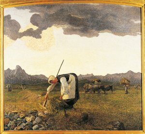 Suiza, Saint Moritz, La cosecha de heno de Giovanni Segantini