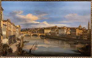 Vista del Arno desde el puente Alla Carraia de Giovanni Signorini