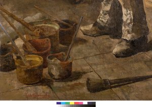 Yo también soy pintor o Diletante o El estudio del pintor, 1885 (detalle)