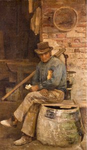 Retrato de Macon (Retrato de un albañil) Pintura de Giovanni Sottocornola (1855-1917) 1891 Colección particular