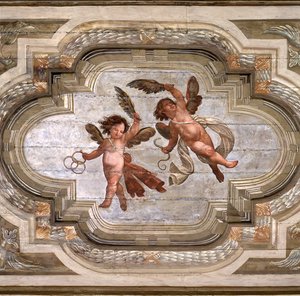 Cupidos, bóveda de la Sala de las Virtudes Teologales (fresco) de Giovanni Stefano Danedi