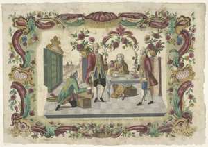 De Verloren Zoon vraagt ​​​​zijn vader om zijn erfdeel El hijo pródigo le pide a su padre una parte de su patrimonio (título sobre objeto)