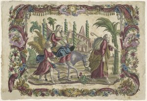 En el vuelo a Egipto La fuga de Jesus Christo en Egipto / La huida de nuestro Señor Jesucristo a Egipto (título sobre objeto) de Giovanni Volpato (possibly)
