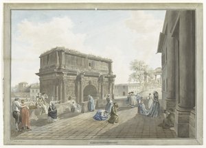 Vista del Arco de Septimius Severus en Roma L