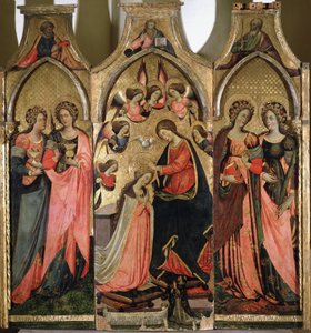 Tríptico de la Coronación de la Virgen - Pintura de Giovanni da Gaeta (activo hacia 1449-1472) Siglo XV Gaeta, museo diocesano de Giovanni da Gaeta