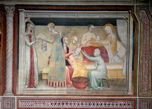 La vida de la Virgen: el nacimiento de María de Giovanni da Milano