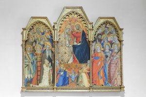 Coronación de la Virgen y los Santos, finales del siglo XIV (pintura sobre madera) de Giovanni del Biondo dal Casentino