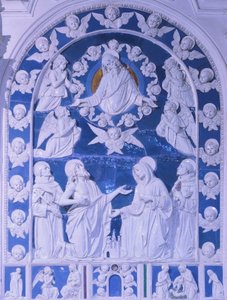 La Madonna entre los santos Francisco, Domingo y Bernardo de Giovanni della Robbia
