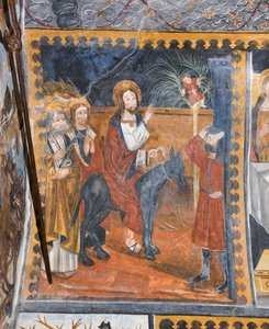 Historias de Cristo: Entrada de Jesús en Jerusalén saludado con palmas de Giovanni di Cherasco Botoneri