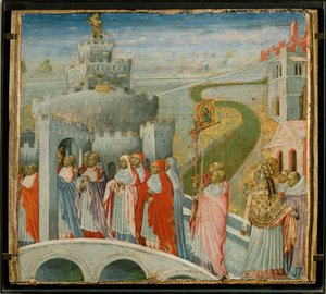 La procession de Saint Gregoire au Chateau Saint-Ange -La procesión de San Gregorio en el Castillo de Sant