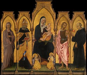 Madonna y el Niño con santos de Giovanni di Paolo
