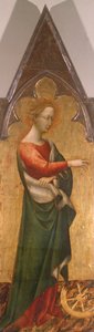 Políptico con Santa Catalina de Alessandria de Giovanni di Paolo (hacia 1403-1482), detalle