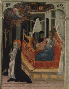 Santa Catalina de Siena Suplicando a Cristo que Resucite a Su Madre de Giovanni di Paolo