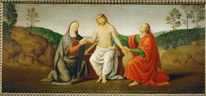 El Cristo muerto sostenido por la Virgen María y San Juan apóstol ... de Giovanni di Pietro (c.1450 1529) (studio of)