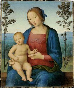 La Virgen y el Niño (Madonna and Child) - Pintura de Lo Spagna (Giovanni di Pietro) (1450-1528), óleo sobre madera (36,8x31,4 cm), Renacimiento italiano - Colección privada de Giovanni di Pietro (c.1450 1529)