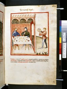 Theatrum sanitatis de Ububchasym de Baldach: "Furmentum Elixum", primera década del siglo XIV (miniatura)