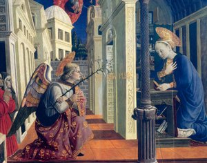 Anunciación de Girolamo di Giovanni de Camerino (hacia 1449-1473), detalle, hacia 1460 de Girolamo Giovanni