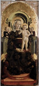 Virgen y Niño - Óleo sobre tabla de Girolamo Giovanni
