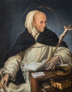 Retrato de un fraile vestido como Santo Tomás de Aquino de Girolamo Mazzola Bedoli