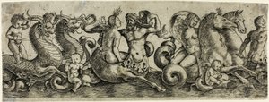 Friso con tritones y ninfas de Girolamo Mocetto